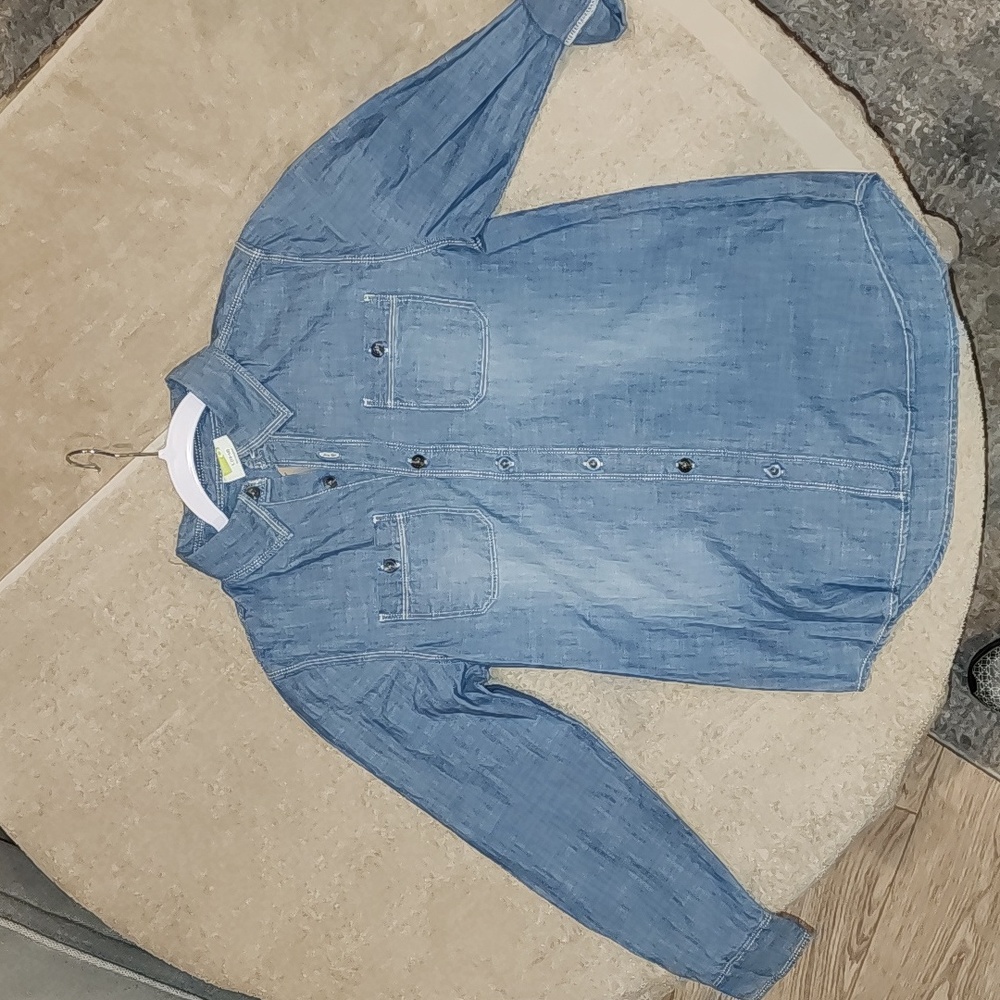 Boys button down denim size large